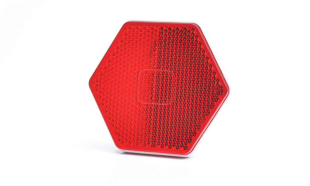 REFLEKTOR 75X67mm ALTIGEN YAPISKAN  - KIRMIZI